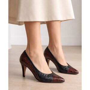 Vintage Bally Two Tone Balck Brown Classic Heels 9.5